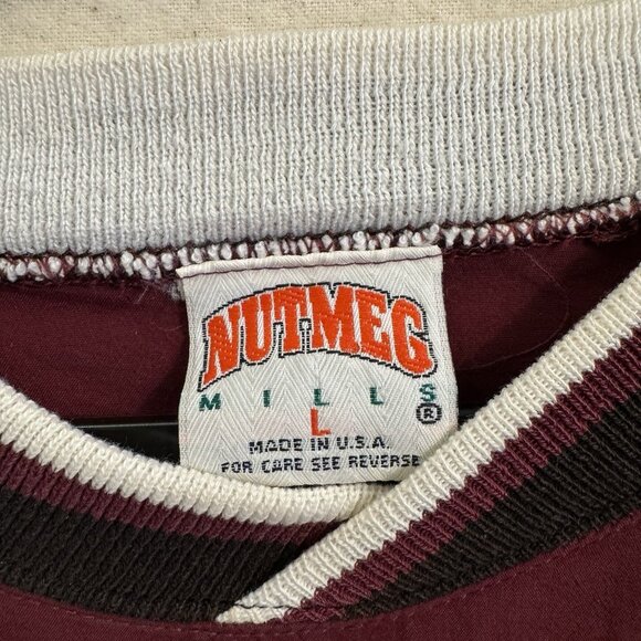 Vintage Nutmeg Mills Sweatshirt Mens Medium Crewneck Pullover Made USA 90s - Picture 4 of 8